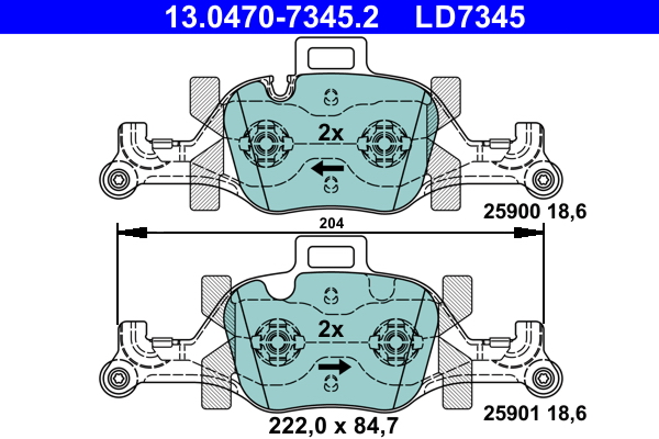 4006633477994 | Brake Pad Set, disc brake ATE 13.0470-7345.2